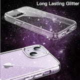 JETech Glitter Case for iPhone 14 Plus 6.7-Inch, Bling Sparkle Shockproof Phone Bumper Cover, Cute Sparkly for Women and Girls (Clear)