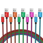 Smays USB to USB C Cable 3ft 5-Pack, Nylon Braided Type C Phone Fast Charging Cord Multipack