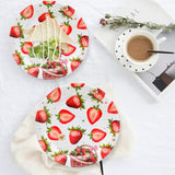 48Pcs Strawberry Party Supplies - 7Inch Strawberry Paper Plates For Baby Shower, Birthday Party Decorations