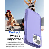 Iphone 14 (6.1") Heavy Duty 3-Layer Rugged Case - Military Grade Shockproof, Slim Fit, Anti-Slip, Purple