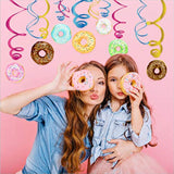 30pcs Donut Hanging Swirl Decorations for Kids Birthday, Baby Shower, Classroom