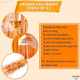 Xtralarge Orange Fringe Backdrop Curtain - 3.2X8 Feet, Pack Of 2 | Orange Streamers For Basketball Party Decorations, Birthday Decorations, Graduation Decorations 2026 | Basketball Backdrop