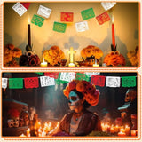 4 Pack Green White Red Mexican Papel Picado Banner Large Plastic Mexican Party Banner Day Of The Dead Papel Picado Decorations Cinco De Mayo Dia De Los Muertos Banner Decor For Party Supplies