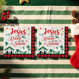 Christmas Napkins Party Decorations - 50 Pcs Jesus Is The Reason For The Season Paper Napkin Disposable Nativity Dinner Decorative Serving Happy Birthday Religious Xmas Table Supplies Decor