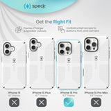 Speck CandyShell Grip Case - iPhone 16 Pro Slim MagSafe - White/Black