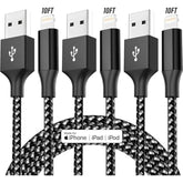 3 Pack Nylon Braided iPhone Charger Cord Compatible with iPhone 13 12 11 Pro Max XR XS X 8 7 6 Plus SE and More - 10 FT
