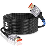 8K 10K 4K HDMI Cable 16ft, HDMI 2.1 Cable 48Gbps, Ultra High Speed HDMI Braided Cord, 4K@120Hz 10K 8K@60Hz, HDCP 2.2&2.3, eARC HDR 10 Dolby