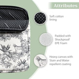 Maison D'Hermine Laptop Sleeve Bag Upto 13.5 Inch Stain And Water Repellent Cotton Canvas - Savana Jouy - Black