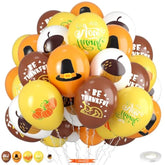 Thanksgiving Balloons 12 Inch Brown Yellow Orange White Pumpkin Autumn Party Decor