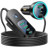 105W 6-Port Multiport Car Charger, Pd Fast Usb C Car Charger For Multiple Devices, Cigarette Lighter Adapter Car Travel Essentials For Road Trips With 5Ft Cable For Iphone 16/15, Samsung S25