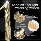100 Pcs Lighted Wedding Wands Led Tinsel Wands Light Up Streamers Sparklers For Wedding Send Off And Exits Birthday Party Props Favors(Champagne)