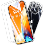 Not Yellowing For Iphone 16 Pro Case Clear, 360° Protection With 2X Screen Protector + 2X Camera Lens Protector, Military Grade Shockproof Phone Case Slim Cover For Iphone 16 Pro, Clear