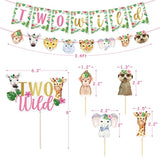 Two Wild Birthday Decorations Floral Jungle Themed 2Nd Birthday Banner