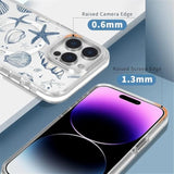 Compatible With Iphone 16 Pro Case For Magsafe, Clear White With Ocean Shells Design Drop Proof Rugged Magnetic Charge Shockproof For Iphone 16 Pro