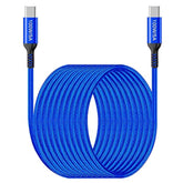 15Ft Long Usb C To Usb C Cable 100W,5A Usb-C Fast Charging, Type C Pd Charge Braided Cord Compatible With Iphone 15/15 Pro/15 Plus/15 Pro Max,Ipad Pro 11,Macbook, Samsung Galaxy S23,Pixel 6,Ps5