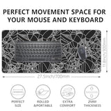 Black Spider Web Desk Pad Mouse Pad,Large Gaming Mouse Mat With Stitched Edges,Non-Slip Waterproof Rubber Base Mousepad For Office Work Home Desk Mat(27.5X11.8 In)