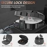 With Safety Lock Carbon Fiber For Beats Fit Pro Case Cover 2021,Shock-Absorbing Beat Fit Pro 2 Protector With Keychain/Zipper Storage Bag/Cleaner Kit - Black