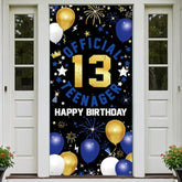 13th Birthday Decorations Blue Gold Banner Backdrop Yard Sign Party Supplies
