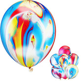 24 Pcs 12" Tie Dye Agate Balloons for Theme Parties & Special Occasions