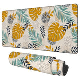 Large Mouse Pad Palm Leaves Gaming Desk Pad Computer Keyboard Non-Slip Waterproof Mouse Mat With Rubber Base And Stitched Edges Entertainment Office Writing Desk Mat 35.4 X 15.7 Inches