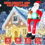 10 Ft Christmas Inflatable Outdoor Decoration Giant Sitting Santa Claus Christmas Inflatables With Led Lights Climbing S