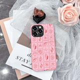 Case For Iphone 16 Pro,Frosted 2-Layer Durable Case For Girl Women,Pink Seashells Stamps Beachy
