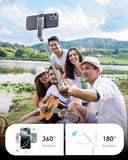 Aluminum Alloy Wireless Selfie Stick Tripod with Detachable Remote, Lightweight Extendable Phone Stand Compatible with 47" iPhone & Android