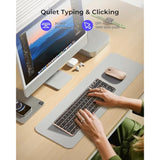 seenda Bluetooth Keyboard and Mouse for Mac, SKM64-2 Multi-Device Rechargeable Slim Wireless Keyboard Mouse Stainless Steel Full Size, Compatible with MacBook Pro/Air, iPad, Mac - Black Blue