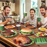 Football Party Supplies Set for 24 with Plates Napkins and Cups for Birthday Tailgate