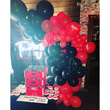 Red Black Balloons Garland Kit, 100Pcs Black Red Balloons And Red Blac
