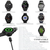 Charger Adapter For Garmin Watch, Portable Replacement Charging Cable Dock Stand For Garmin Watch (Black+Black)
