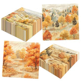 Fall Napkins,Fall Birthday Party Decorations 40Pcs Fall Maple-Leaf Forest Paper Napkins Decorations For Autumn Party Supplies Thanksgiving Harvest Decorations