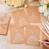 30 Sets Guess The Dress Bridal Shower Games Includes 30 Pcs Wedding Shower Games Cards 30 Heart Clips 30 Water Soluble Pencils 1 String Rope And 5 Stickers Fun Wedding Party Supplies Games Ideas