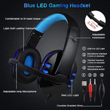 Backlit Gaming Keyboard, Mouse And Led Headset Combo - Usb Wired 3 Color Crack Backlit, Blue Led Light Headset - Set For Work And Game