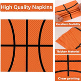 100 Pcs Basketball Party Tableware Set – Plates & Napkins for Boys' Birthday, Serves 25 Guests