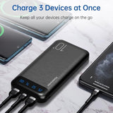 Power Bank 10000Mah Portable Charger Slim External Battery Pack With 2 Usb 2.4A Outputs And Usb C In/Out Compatible With Huawei Iphone 16 15 14 13 12 Ipad Samsung Galaxy S20 Android Tablet (Black)