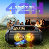 Portable Speakers Bluetooth Wireless, 120W Max Loudest Bluetooth Speaker, Ipx6 Waterproof Outdoor Speaker With 70W Deep Bass/2*Subwoofer/Dsp/Eq/42H/Led/Mac-In/Power Bank, Large Party Boombox