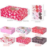 12 Pack Valentine'S Day Treat Boxes With Heart Window, 8.7 X 5.5 X 2.76 Inches Cookie Boxes, Candy Container Box For Valentines Day