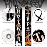 Halloween Porch Banner: Trick or Treat Decor, Jack O'Lantern & Ghosts
