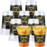 50 Pieces 16 Oz Happy New Year Plastic Cups Bulk, 2026 Happy New Year'S Eve Clear Cups, Festive Drinking Cup Snacks Beer Drinkware For Holiday Party Supplies