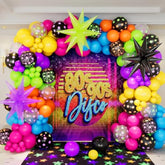 190Pcs Neon Balloon Arch Garland Kit With Neon Luminous Fluorescent Balloons, Disco Balloons Glow In The Dark Party Decorations For Back To 80S 90S Birthday Disco Party Supplies