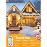 Cluster-Lights-Christmas-Tree-Lights-Outdoor, 1000 Led 50 Ft Christmas Firecrackers String Lights, 12 Modes Timer Remote Waterproof Plug In Twinkle Fairy Lights For Xmas Tree Garland Window Party