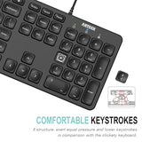Backlit Usb Wired Full Size Keyboard With Media Hotkey For Pc And Laptop