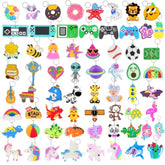 65 Pcs Cute Keychain For Kids Party Favors With Video Game Animal Mermaid Dinosaur Ball Donut Fruit Gift School Prize Goodie Bag Stuffers Birthday Party Supplies