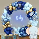 Birthday Party Blue Balloon Arch Kit Navy Metallic Pastel Blue And Gold Balloon Garland Kit For2025 Graduation Party Decorations Father'S Day Baby Shower Wedding