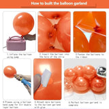 Orange & Silver Balloon Arch Kit: Double Stuffed Latex Balloons