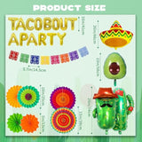 26 Pcs Taco Bout A Party Decoration, Fiesta Party Decorations Include Paper Fans Fiesta Banner Taco Cactus Avocado Sombrero Foil Balloons For Mexican Party Decorations Taco Party