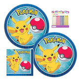 Party Supplies Pack Serves 16: 7" Plates And Beverage Napkins With Birthday Candles (Bundle For16)
