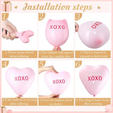 30 Pcs Valentines Day Heart Balloons 12 Inch Kiss Me Sweet Latex Heart Shaped Balloons Decor For Propose Wedding Engagement Anniversary Valentines Party Decorations(Red Pink White)