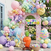 Easter Balloon Garland Arch Kit - 145 Pcs Easter Party Supplies With Happy Easter Balloon?Easter Egg, Bunny Head Hoop Carrot Foil Balloon For Spring Birthday Party Baby Shower Decorations